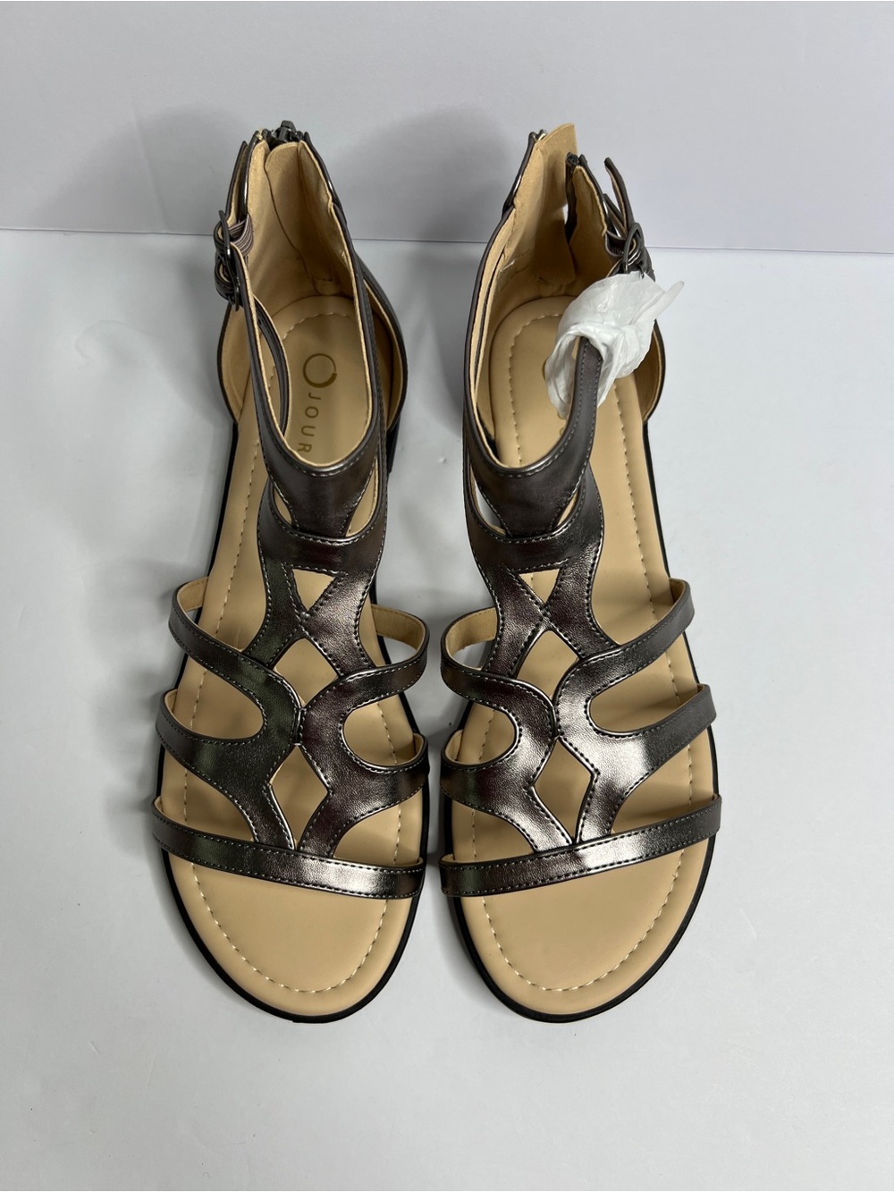 New Journee Collection Genneva Gladiator Flat Sandals Wide Width Size 11W